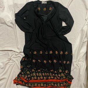 VTG 60s Rare Butterfield 8 Lounging Gown  MuMu Floral Kaftan Retro House Dress